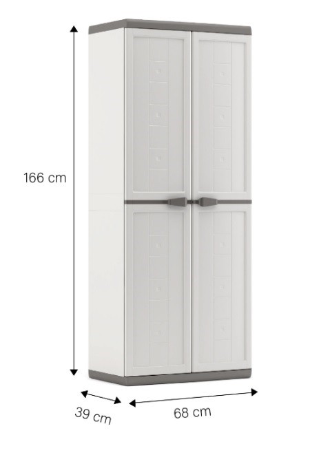 Terry Armadio Portascope Bianco 39P x 68l x 166H cm